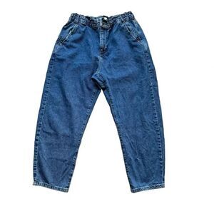 ZARA Womens High Waisted Cropped Jeans Blue Cotton Pockets Boho SZ 10 #1824